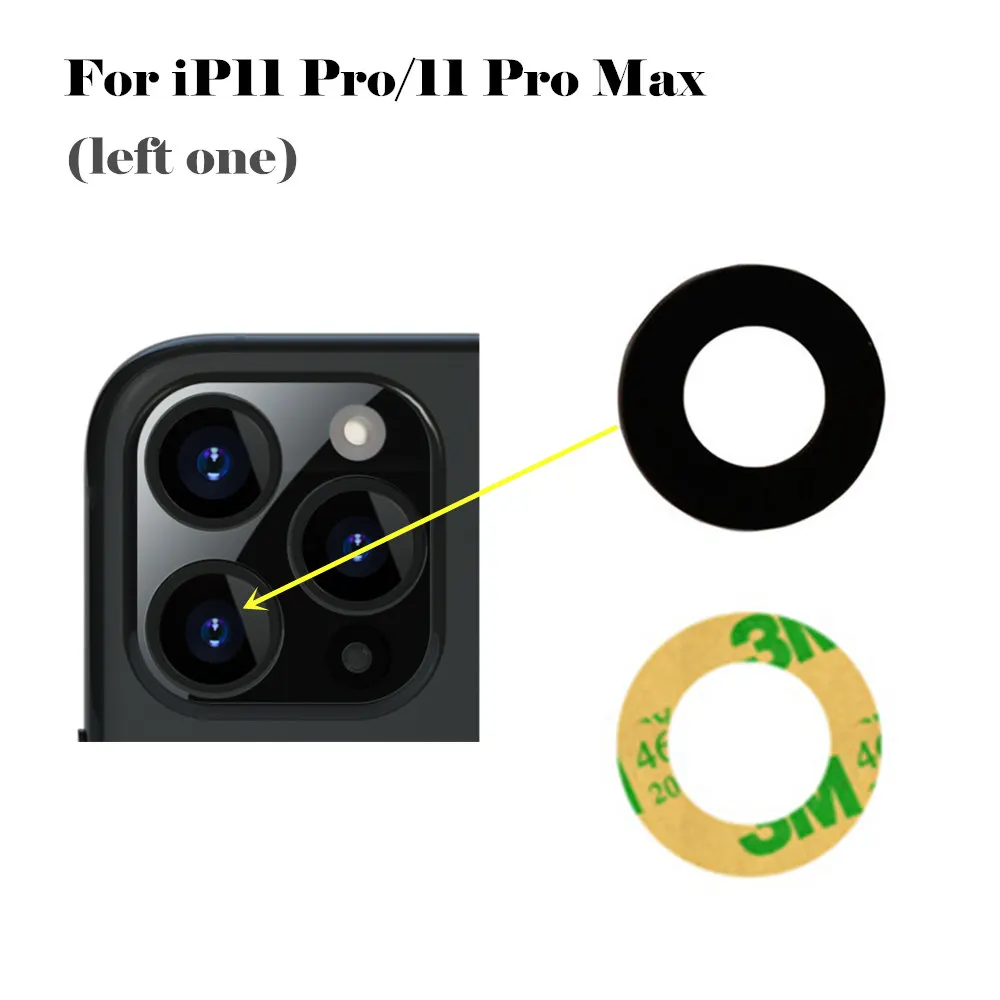 AYJ задняя камера стекло для iPhone 11 Pro Max крышка объектива камеры запасные части с клейкой наклейкой - Цвет: For iP11 Pro left