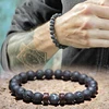 Bracelets diffuseur de lave pour hommes perle de pierre de lune naturelle bouddha tibétain Bracelet pierre volcanique Chakra Bracelets hommes bijoux cadeau ► Photo 1/6