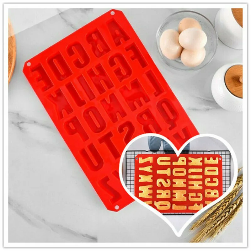 

Silicone Large Alphabet Baking Moulds New Fashion Ice Cream Chocolate Cookies Cake Letter Mould Stencil Cake Jelly Cupcake Tools