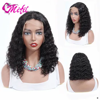 

Deep Wave Bob Wig Short Bob Lace Front Human Hair Wigs Pre Plucked 150 Density Glueless Lace Front Human Hair Wigs Mifil