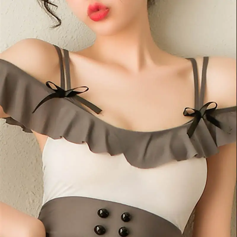 Cosplay&ware Sexy Lingerie Women And Playful Ruffled Sling Strapless Bow Tie Nightdress Set -Zentai shop online H28a2c91c14be4b75ae5db0a59336f4624.jpg