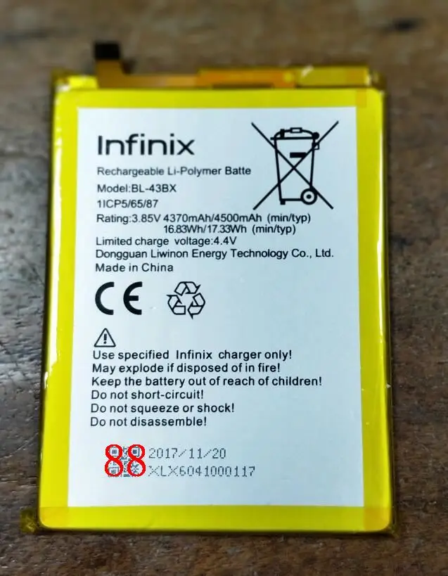 Высококачественный аккумулятор 4370 мАч для смартфона Infinix BL-43BX BL43BX