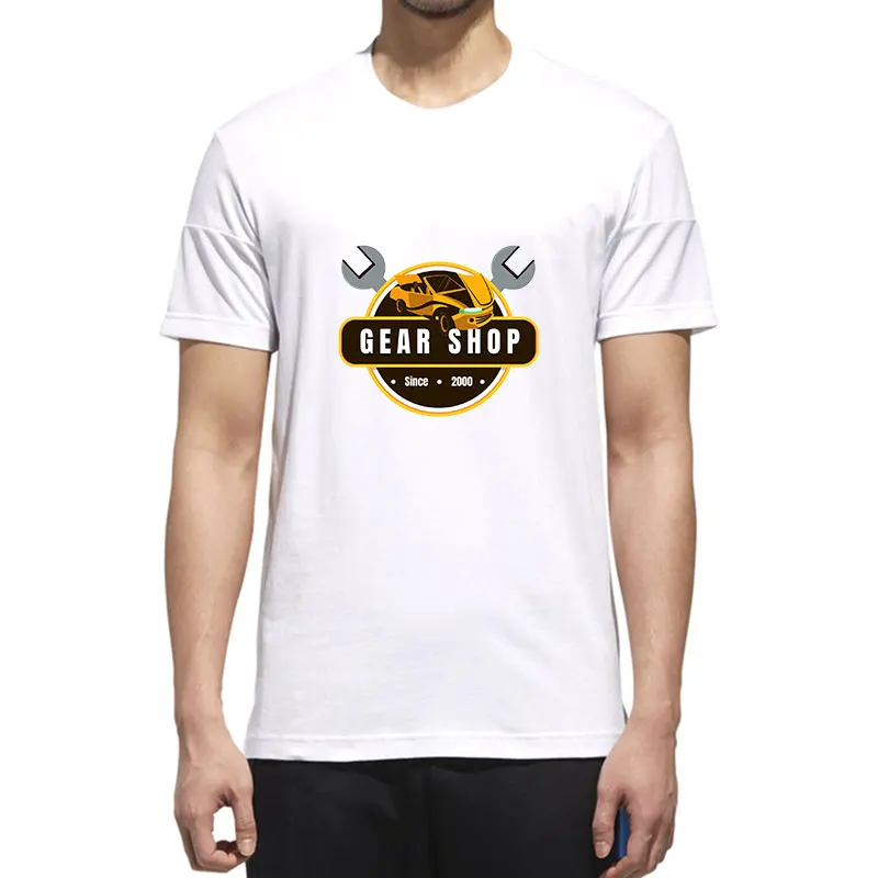 

MOUNTSHARP Tshirt Men Car Badge Print O-Neck Short Sleeve Clothes Sweatshirt Knitted Harajuku Casual Cotton Streetwear