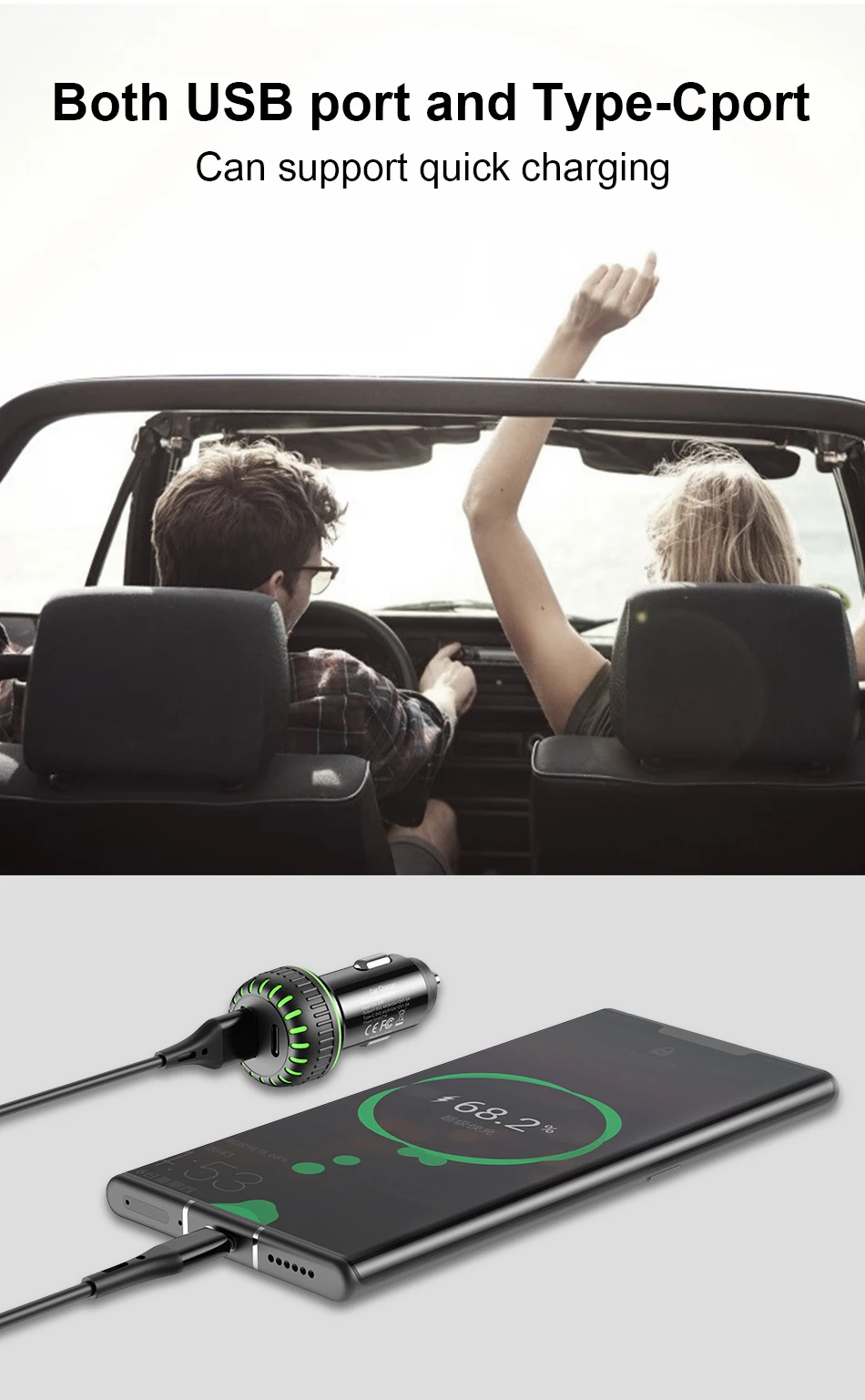 Автомобильное зарядное устройство GTWIN 36 Вт Quick Charge 3,0 для iPhone 11 Pro Max QC3.0 type C PD Быстрая зарядка для Xiaomi Redmi Note 7 USB C зарядное устройство