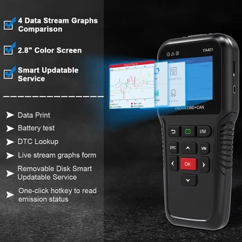 

Car Fault Code Scanner Read Vehicle Information Liva Data Graph EVAP O2 Sensor Test DTC Lookup OBD2 Automotive Diagnostic Tool