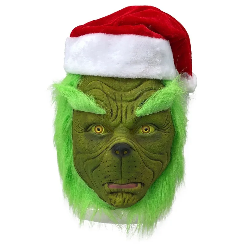 Смешной Grinch палантин Рождественская маска для вечеринки Косплей шляпа рождество