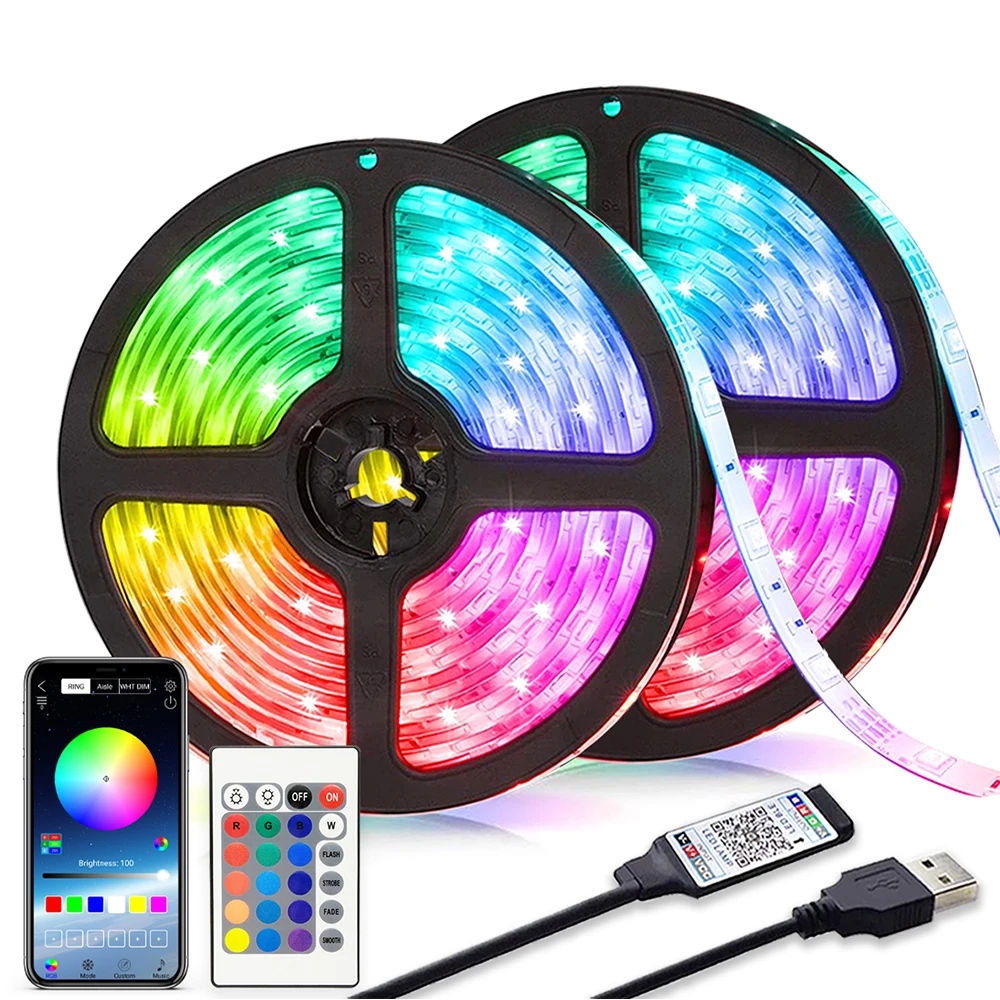 Светодиодная лента RGB 2835 с Bluetooth-управлением 5 В USB | Лампы и освещение