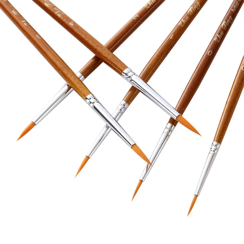 

7Pcs/Set Miniature Hook Line Pen Fine Watercolor Paint Brush Set For Drawing Gouache Oil Painting Brush Art Supply