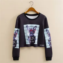 puppy chinese print round neck sweatshirt