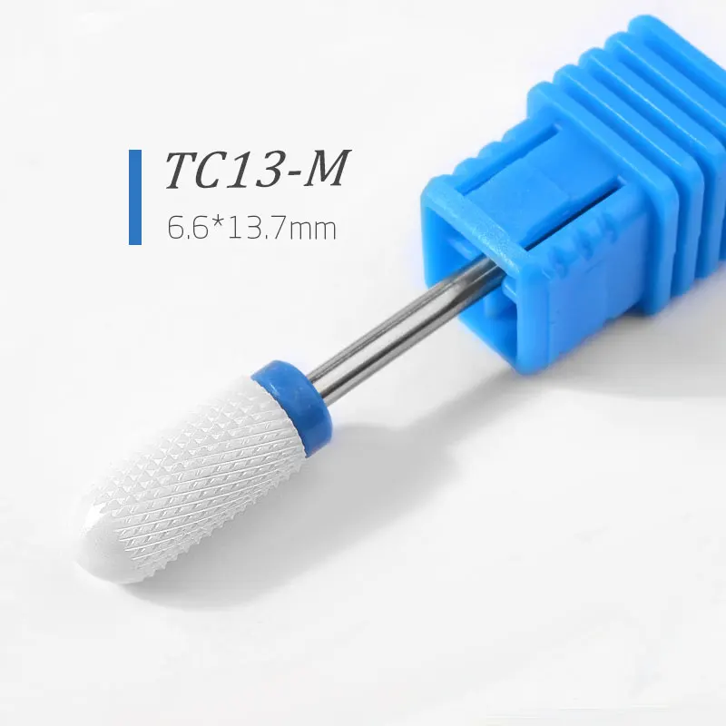 1 шт. керамические 3/3" сверла для дизайна ногтей 23 Типа Фрезы для маникюра, пилка для электрического устройства, аксессуары для станка, инструмент для снятия заусенцев - Цвет: TC13-M
