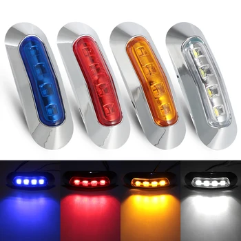 

10pcs 4 LED Car External Lights Auto Car Bus ATV Truck Lorry Side Marker Indicator Trailer Light Rear Side Lamp Blue Yellow D40