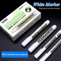 Leto 0.1/0.3mm White Marker Waterproof Quick-drying Non-fading Thick Thin School Supplies Stationery For Graffiti Coloring
