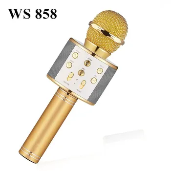 

FGHGF mikrofon WS858 Bluetooth Wireless Condenser Magic Karaoke Microphone Mobile Phone Player MIC Speaker Record Music