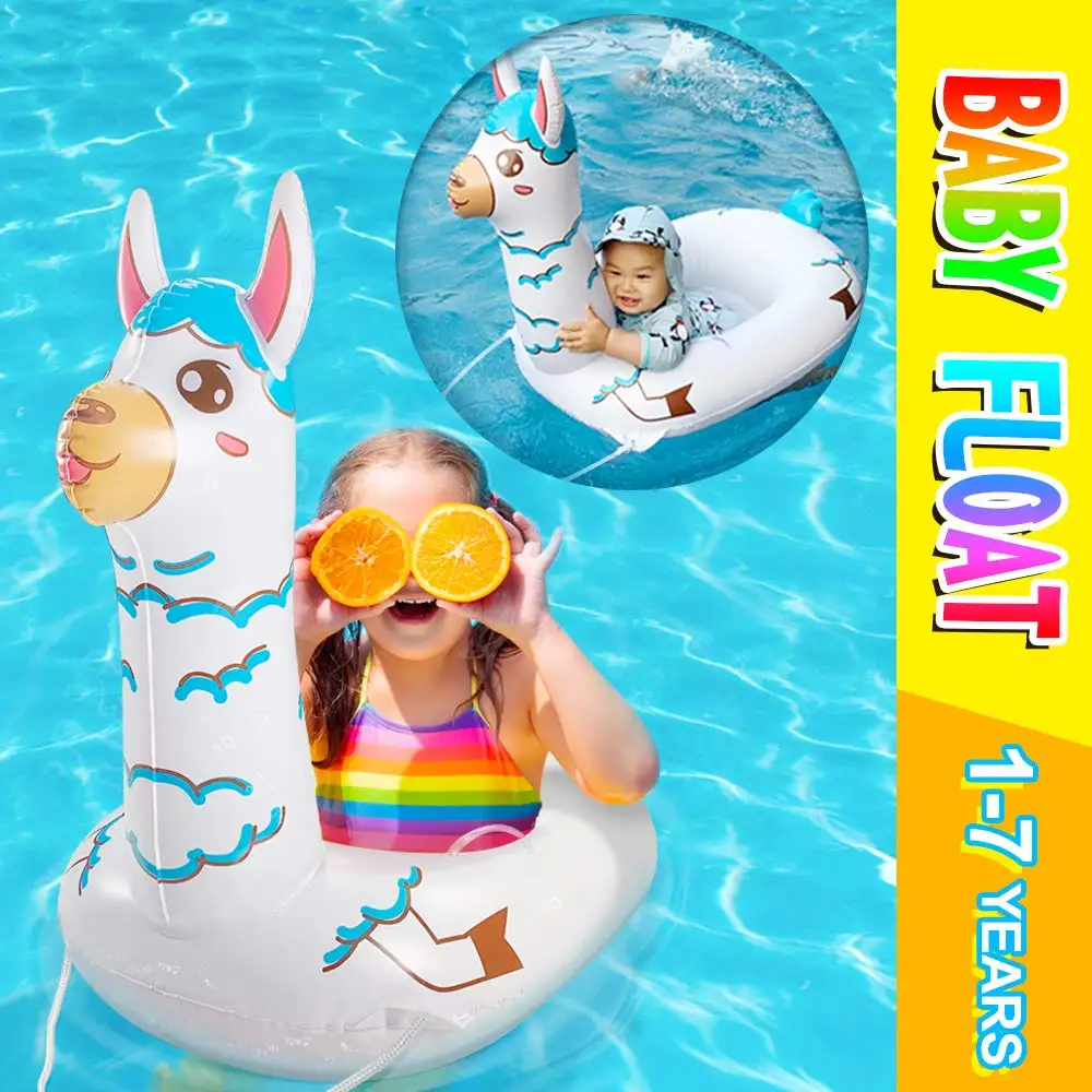 

Baby Pool Float Inflatable Swimming Floats Alpaca Swim Ring for Kids Toddler Safety Baby Seat Infant Llama Gifts for Girls Boys