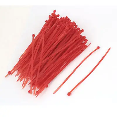 

500 Pcs 4mm x 150mm Nylon Self-Locking Electric Cable Zip Ties Fastener Red
