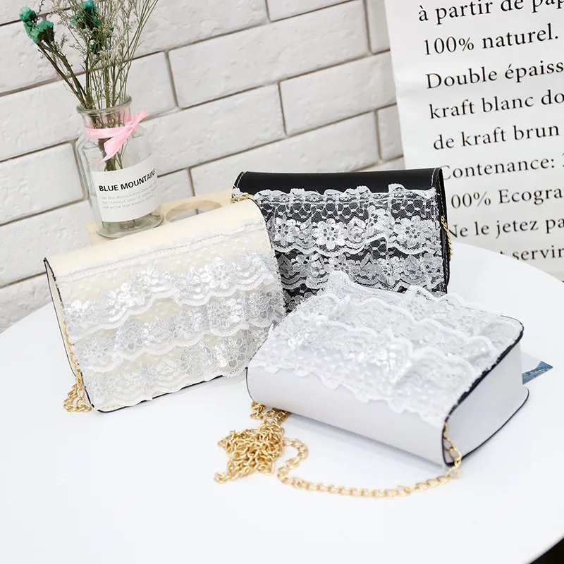 

2018 Summer New Style Lace Square Sling Bag Korean-style GIRL'S Versatile Mini Shoulder Oblique Mobile Phone Bag