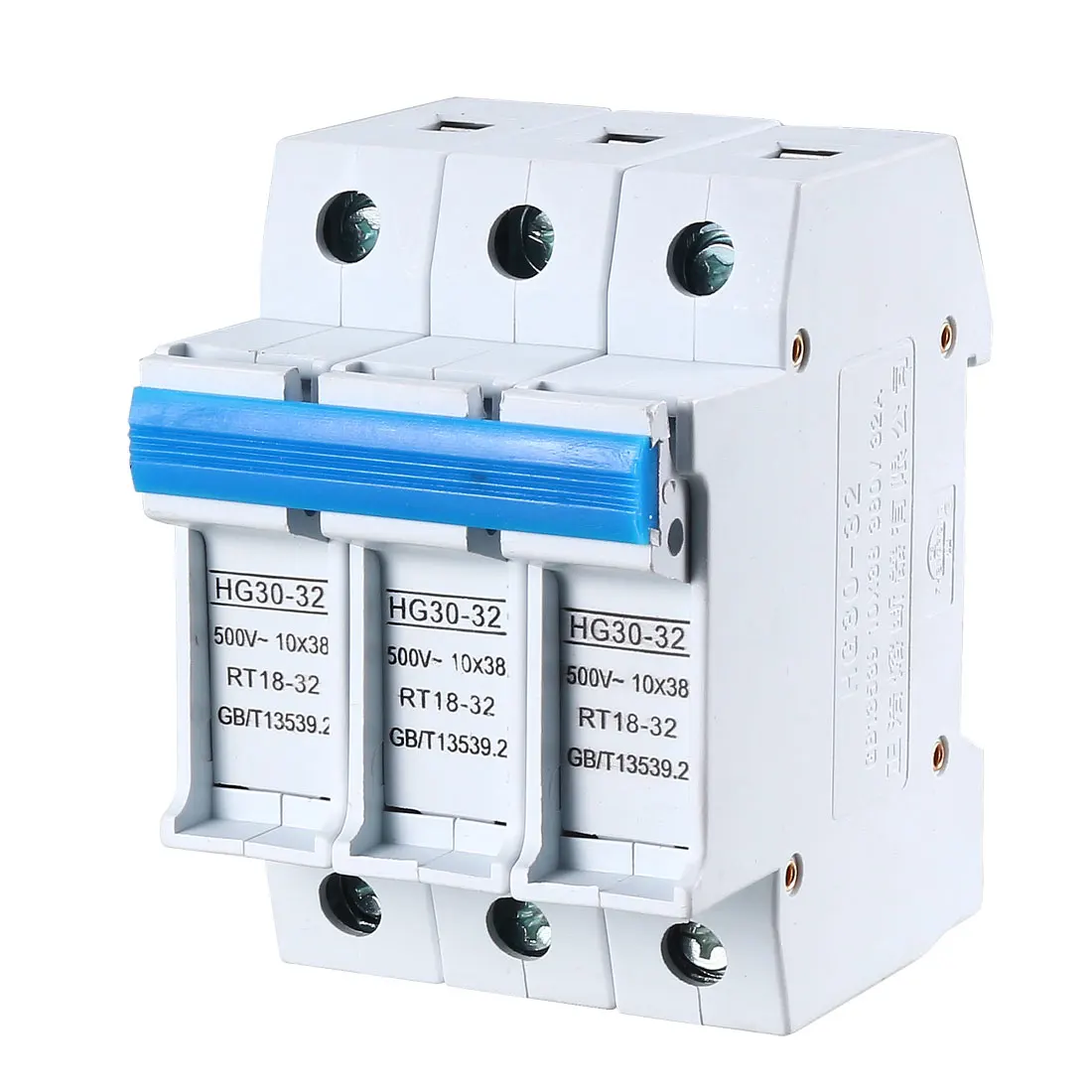 

uxcell DIN Rail Mount Fuse Holder 3 Pole HG30-32 for RT14 RT18 Fuse Gray for Protecting the Electrical Circuit