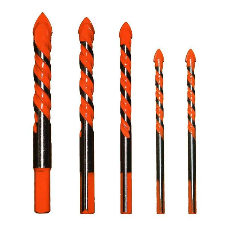 

tools 5Pcs Multifunctional Ceramic Drill Bits Installer Twist Drill Bit Mandrels Hole Saw Drilling Kit Concrete Brick Plastic