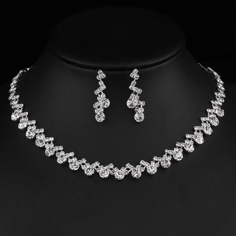 Style 14 BLIJERY, Модные Ювелирные наборы для невесты, для женщин, горный хрусталь, кристалл, ожерелье, серьги, наборы, для выпускного, свадебные ювелирные наборы - Окраска металла: Style 14