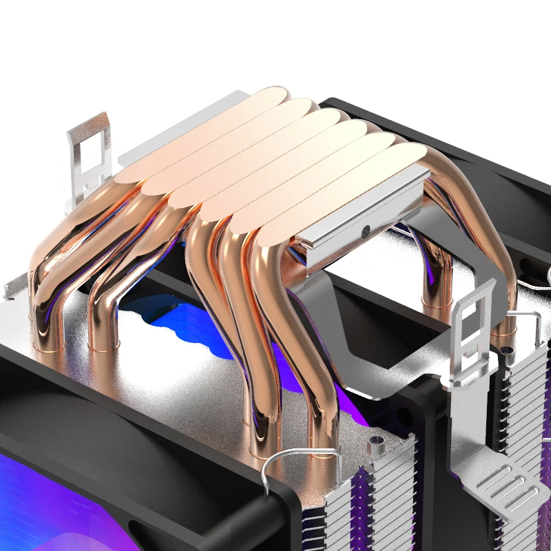 Aigo Gale Torre Dupla Heatpipes Rgb Cpu Cooler pc Radiador de Refrigeração 4pin Pwm 90 mm Ventilador Intel 1150 1155 1156 1366 Am2 Am3 Am4 Amd Ventiladores e resfriadores - Imagem 3