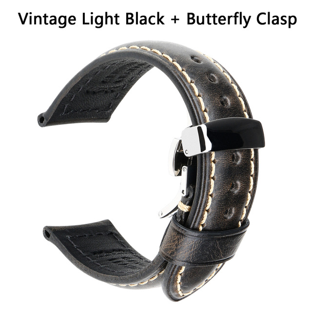 Oil Wax Genuine Leather Watch Band 20mm Watch Bracelet For Huawei Watch Watchbands For Samsung Galaxy Smartwatch Strap