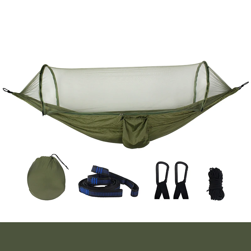 Army Green Гамак, быстрооткрывающаяся москитная сетка, камуфляжный, для путешествий, для сна, для взрослых, для кемпинга, для улицы, портативный, садовый, качели, гамак, палатка - Цвет: Army Green