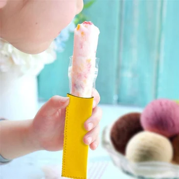 

10pcs/set Colorful Neoprene Popsicle Holder Freezer Icy Pole Ice Sleeve Protector Ice Lolly Holder Bags For Ice Cream Tools 1