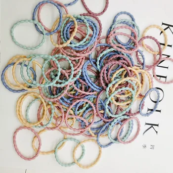 

100Pcs elastic rubber band does not hurt the hair girl child hair scrunchies color baby hair rope ponytail hair accessories