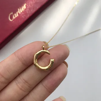 

Silvology Irregular Letter C Pendant Necklace 925 Sterling Silver 18K Gold Elegant Necklace for Women 925 Birthday Jewelry Girls