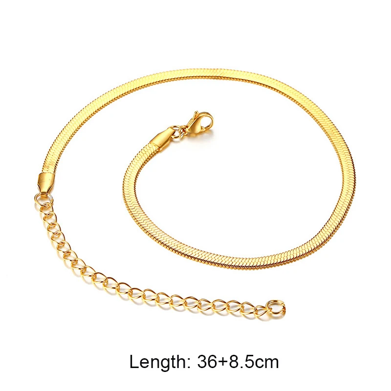 gold pendant for women Minimalist Gold Color Choker Necklaces for Women Anti Allergy Stainless Steel Cuban Singapore Snake Box Figaro Chain Jewelry emerald pendant Necklaces & Pendants