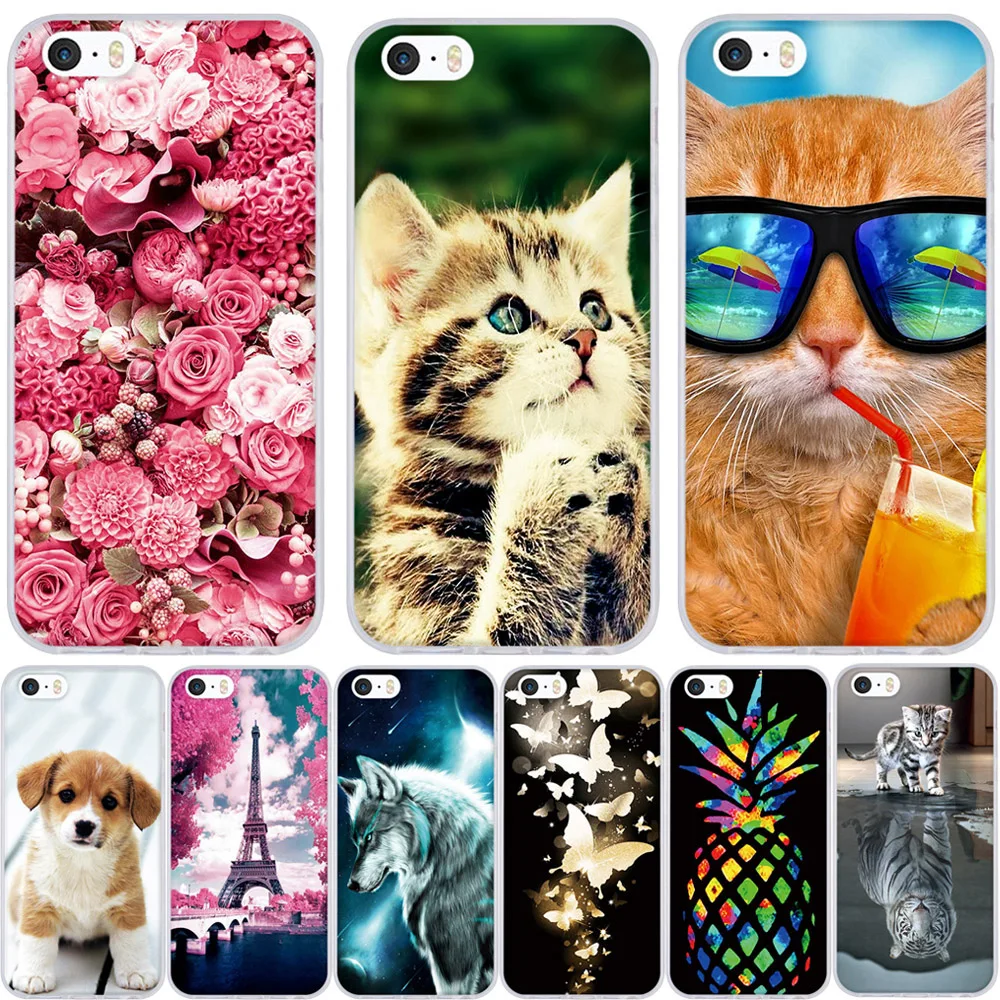 

Phone Case For iPhone 5S Cover Soft Silicon Shell For iPhone 5 5s 6 6s 7 8 x Case Cute For Apple iPhone 5 5S SE 6 6s 7 8 X Cases