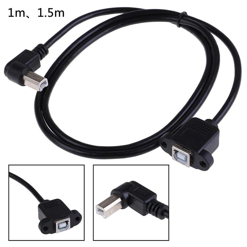 

1m/1.5m Right Angle USB Type B male to USB B female Printer Panel Mount Extension Cable Connector Adapter