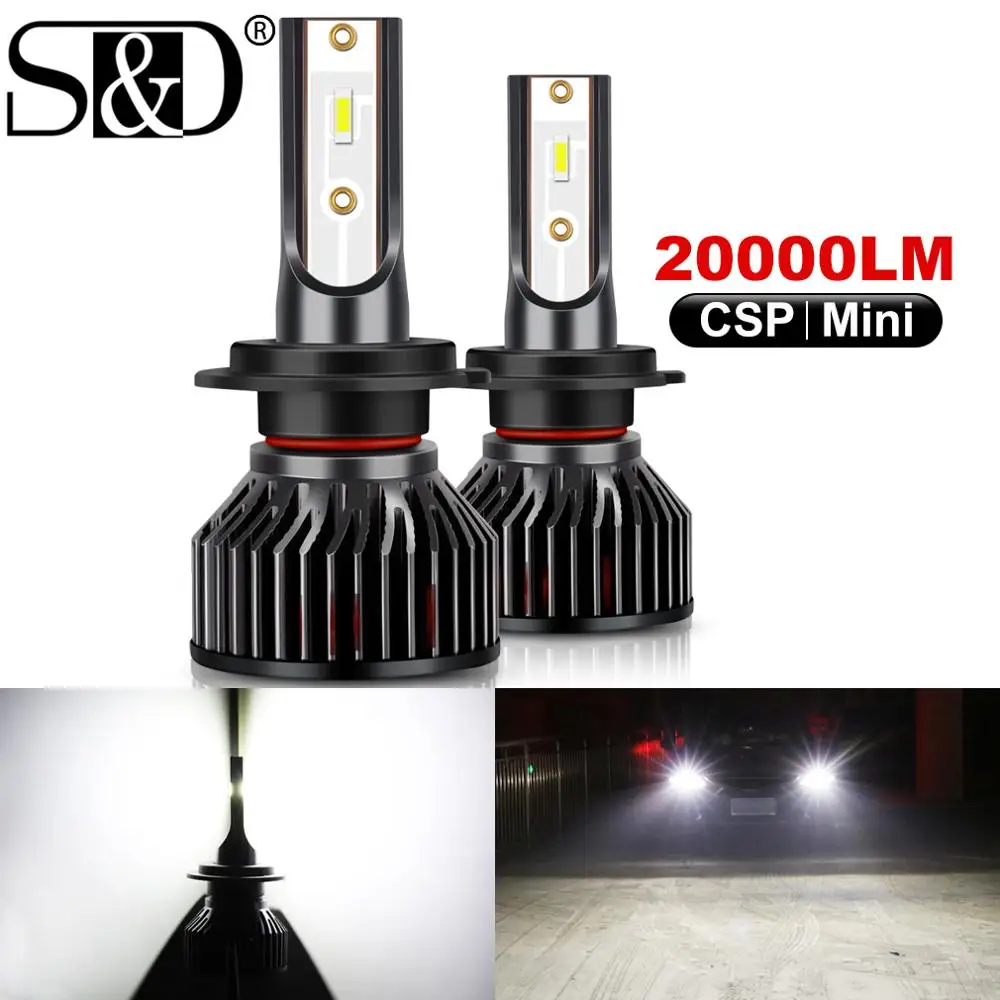 

2pcs Mini 12000LM H4 H7 LED Bulb Car Headlight lamp H1 H3 H8 H11 Led 9005 HB3 9006 HB4 6000K White Auto Fog Lights Headlamps 12V