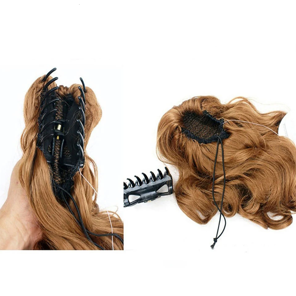 24 Inch Long Wave Synthetic Claw Clip Ponytail Hair Extension Fashion Women's High Temperature Fiber Hair Accessories fake hair extensions