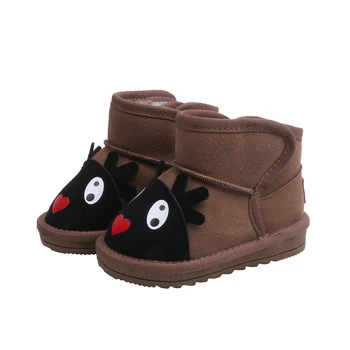 

Girls Snow Boots Autumn Winter Cartoon Christmas Deer Plush Warm Kids Boots Girls Shoes Boys Boots Size 21-30 SYY079