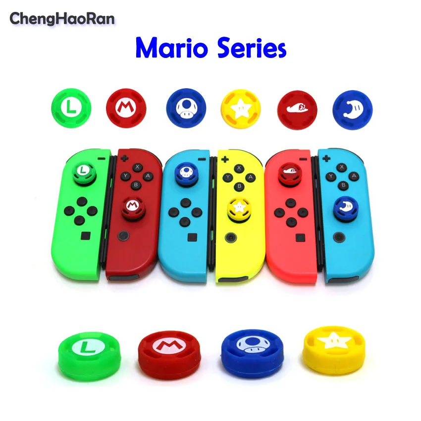 ChengHaoRan Silicone Analog Thumb grips sticks Caps for Nintend Switch NS JoyCon Controller Sticks Cap Skin for Joy Con Cover
