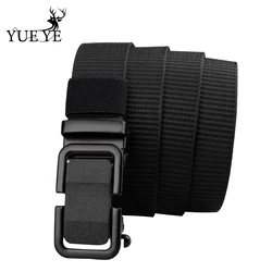 Men's nylon belt, stylish belt with automatic metal buckle, convenient, adjustable jeans tactical belt, high quality, 3.4 cm wid