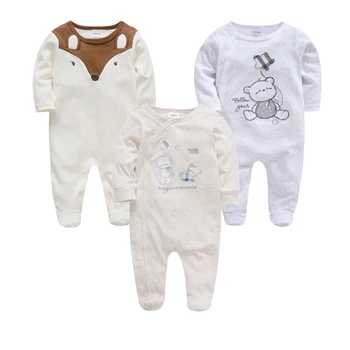 

Honezone 3 Pcs/lot Cotton Baby Boy Clothes Cute Bear Printed Newborn Jumpsuit One Piece bebe Clothing Infant Girl Pajamas