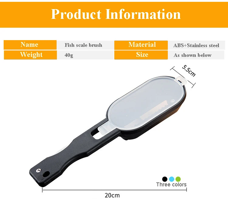 Description Picture 3 of itemWIKHOSTAR Fish Skin Brush Fish Scale Scraper Fast Remove Fish Knife Cleaning Peeler Scaler Scraper Kitchen Seafood Tools