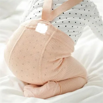 Cotton Baby Pantyhose Newborn Baby Pants High Waist Cross Belt Baby Leggings Baby Boys Girls Pants 1