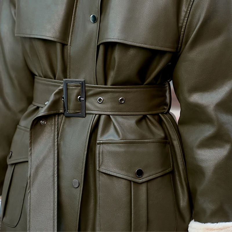 Жакеты AEL женские из искусственной кожи Модные Пиджаки матовые офисные теплые