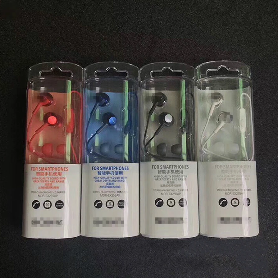 100 Original SONY MDR EX255AP Headphones 3 5mm Wired Earbuds Music Earphone Smart Phone Headset Hands free with Mic In Ear Contr
