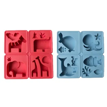 

2Pcs Animals Home Decoration Mold Diy Aroma Gypsum Plaster Silicone Mould for Car Pendant Red & Blue