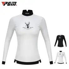 Новая одежда для гольфа PGM Женская осенне-зимняя одежда футболка для гольфа с длинными рукавами и круглым воротником облегающая теплая спортивная одежда для гольфа s-xl
