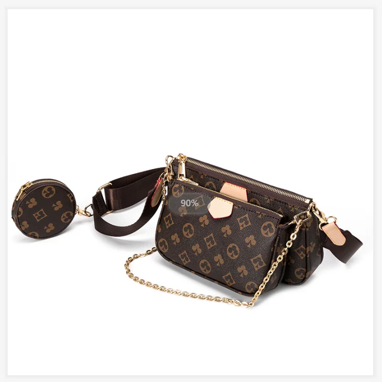 

Fashion Brand Designer 3-IN-1 Messenger Handbag Tote Leather Floar Crossbody Handbag Tote Clutch New Shoulder Bag Clutch Totes