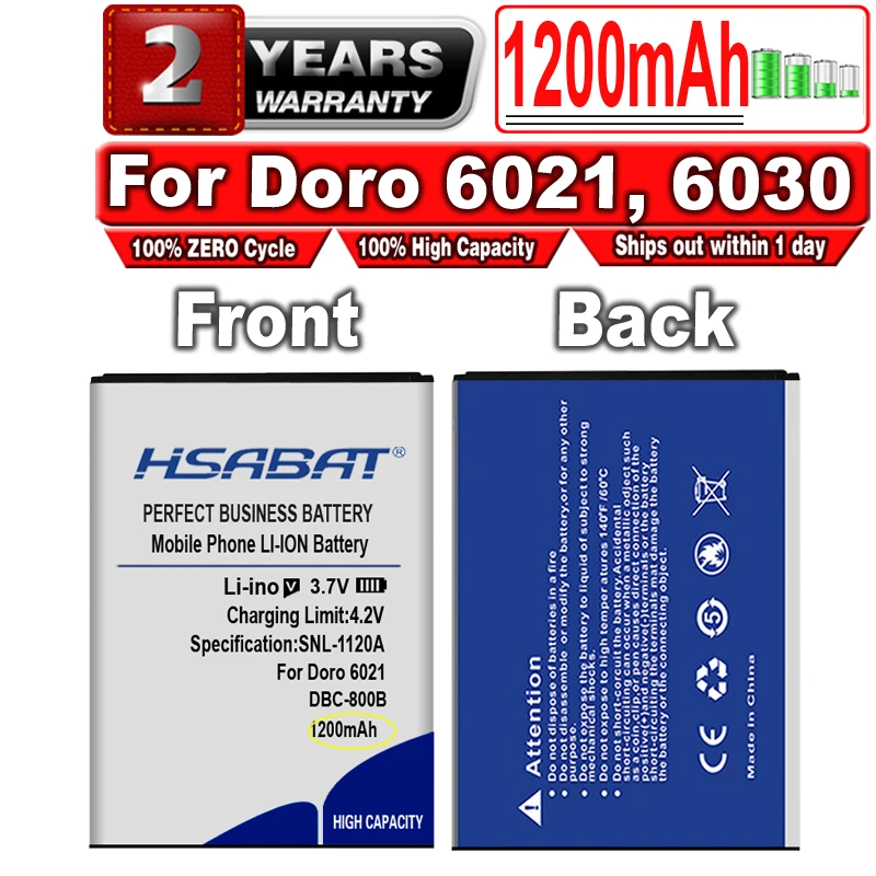 Hsabat 1200mah Dbc800a Dbc800b Dbc800d Xyp1110007 Battery For Doro