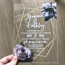 100 шт акриловые свадебные приглашения, лазерная резка на заказ wordings свадебные приглашения карты