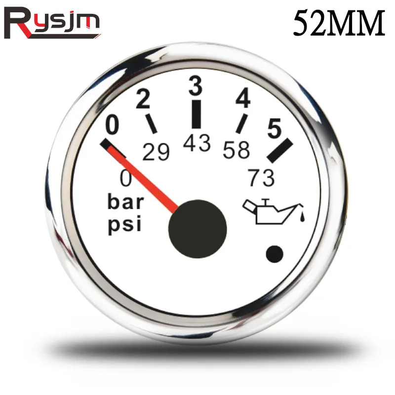 Указатель давления масла измеритель для морской лодки диапазон 0-5 бар 0-73psi 10-185 Ом