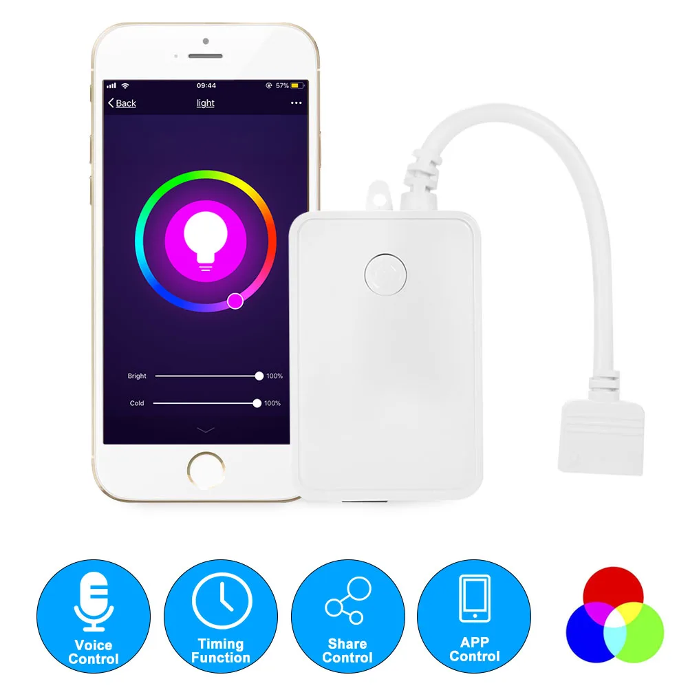 Мини Wifi RGB Светодиодная лента управления Лер со смартфона Управление работает с Amazon Alexa для Google Home Голосовое управление