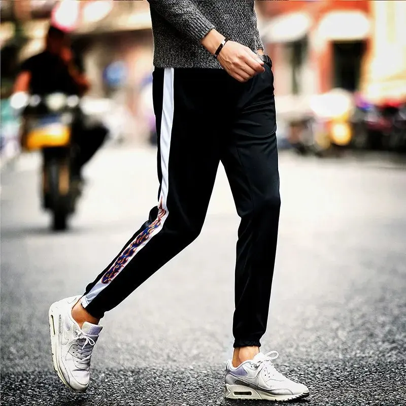 

2018 New Style Spring MEN'S Trousers Korean-style Trend Slim Fit Pants Casual Pants MEN'S Sports Pants Drawstring Top Harem Pant